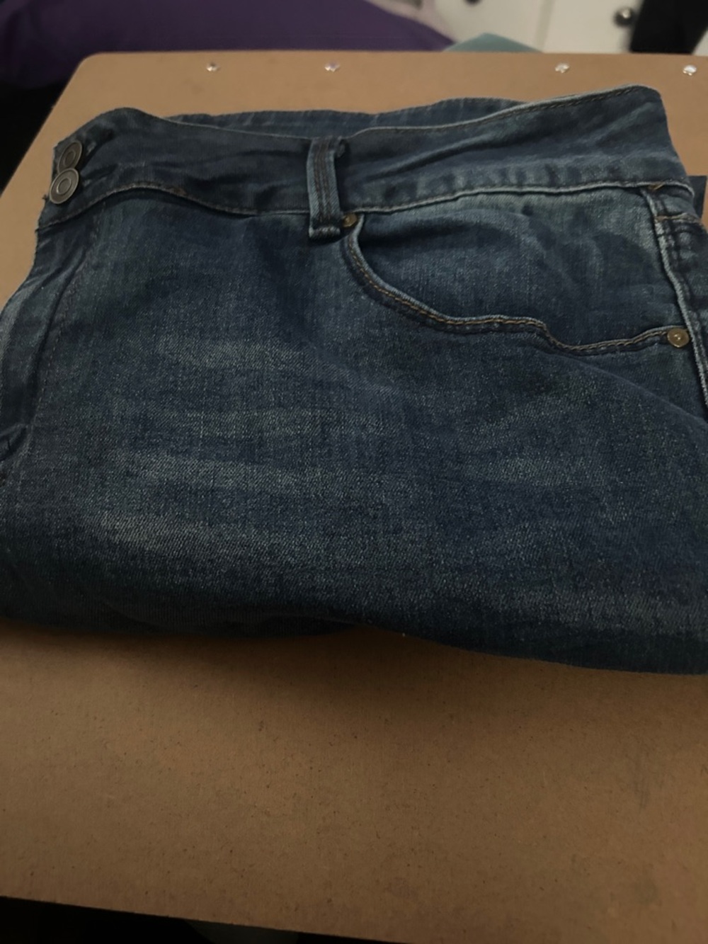 Women's Skinny Jeans in Dark Blue Denim